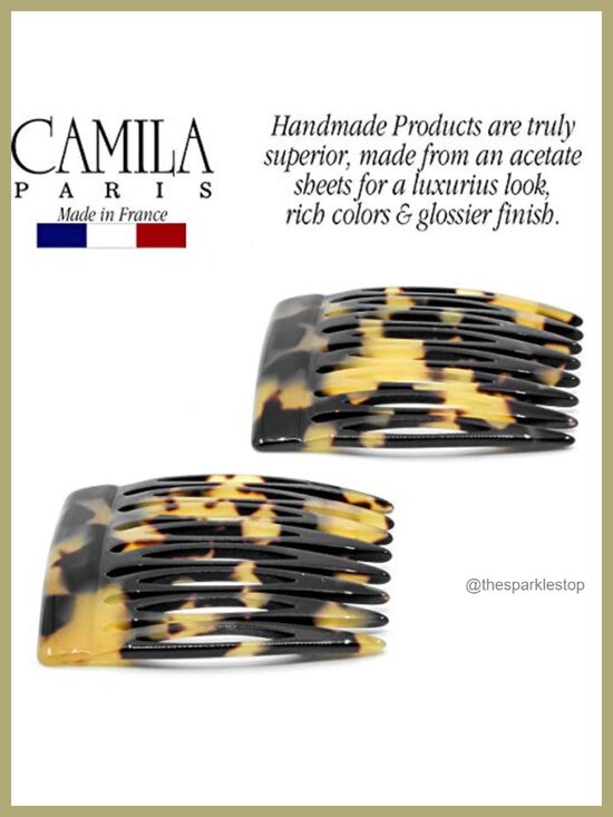 Small Parisian French Hair Side Combs Handmade Cellulose Acetate Strong Hold